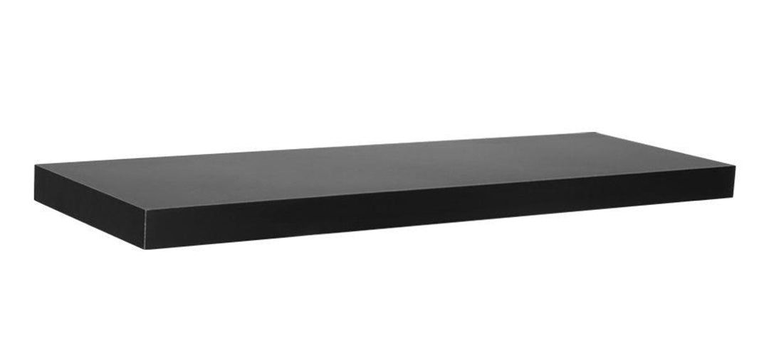 Poplar Full Wood Floating Shelf - Painted Black
