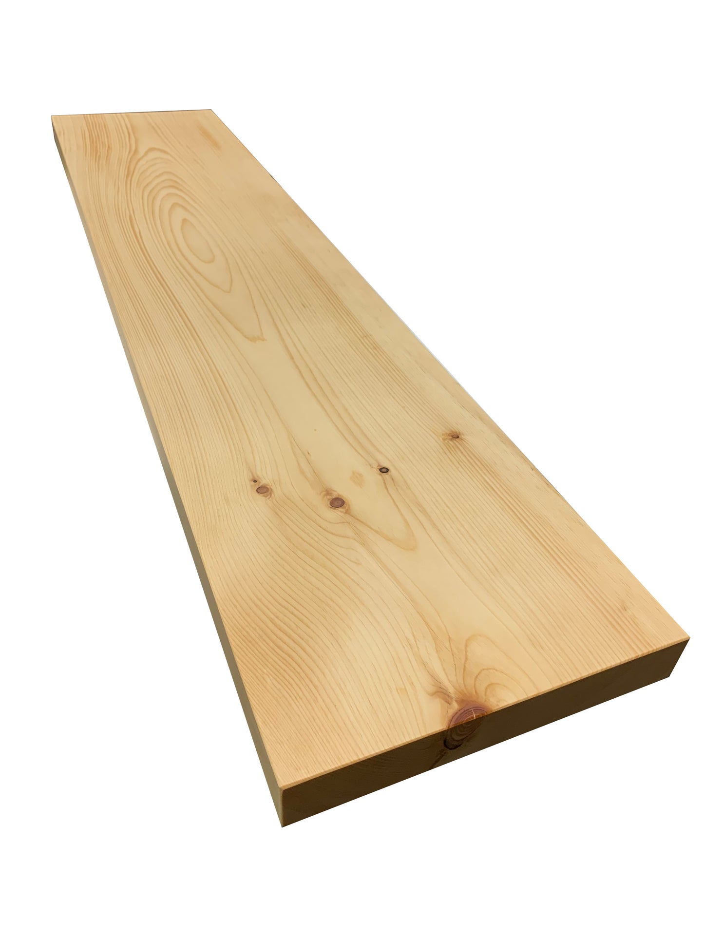 Pine Full Wood Floating Shelf - Pure Finish, Straight cut