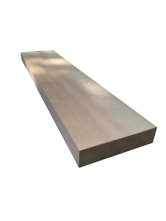 Pine Full Wood Floating Shelf - Pure Finish, Straight cut