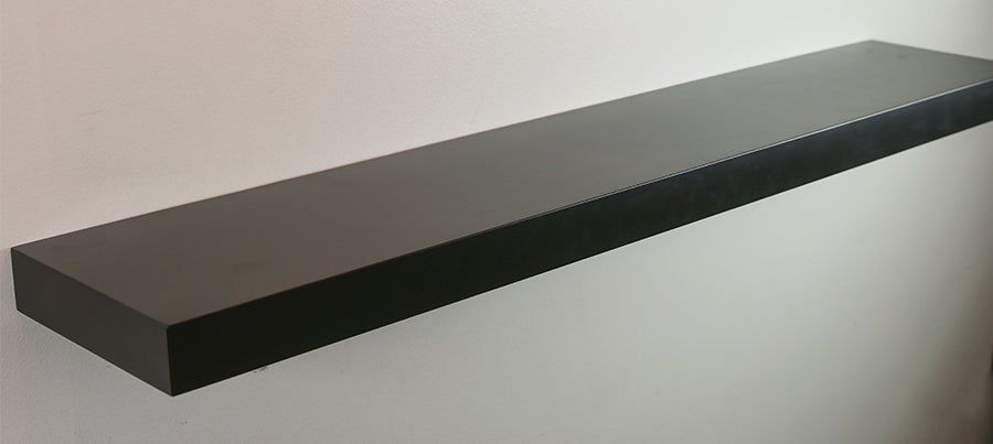 Poplar Full Wood Floating Shelf - Painted Black